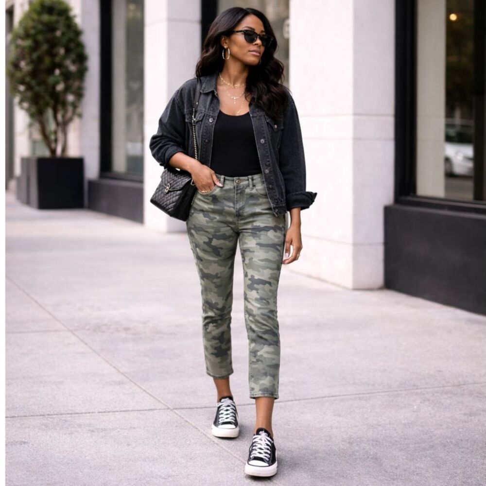 Nili Lotan Camo Jeans High Rise Cropped Ankle Denim Size 2